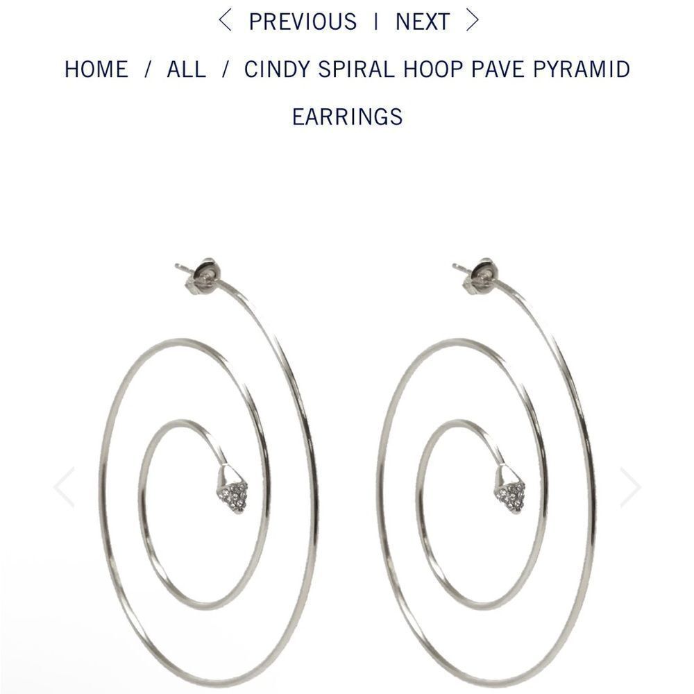 nOIr jewelry of NYC Cindy spiral  hoop pave pyramid earrings NWT